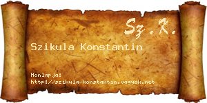 Szikula Konstantin névjegykártya